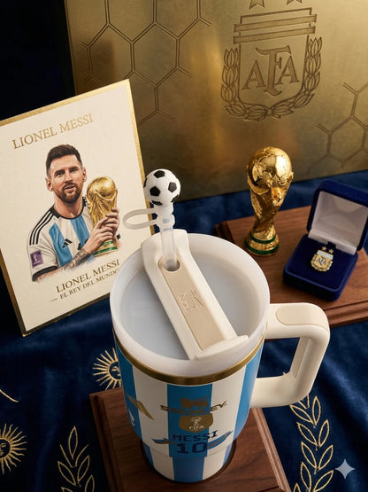 Custom 40oz Stanley Quencher Tumbler – Argentina Lionel Messi #10 World Cup Champion Edition